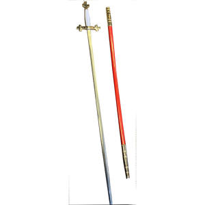 Étui long pour épées de franc-maçonnerie, plaqué argent, fait main, léger, de haute qualité et à prix abordable, avec ruban bleu roi - Product Image 3