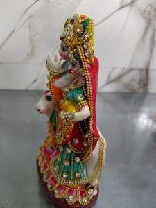 Idole décorative hindoue traditionnelle moderne en résine, Radha Krishna, objet de décoration pour la maison, cadeau - Product Image 2