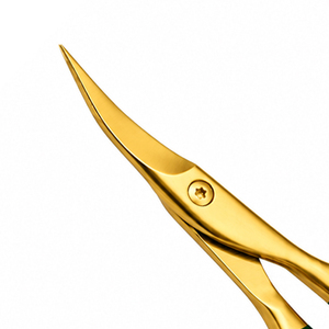 Curved Precision Cuticle Shears Fine Point Compact Design Smooth Action Adjustable Tension Screw Premium Manicure Instrument - Product Image 3
