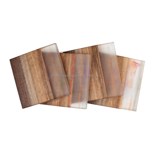 Nouveau Meilleur Design Décoration De Table Bois Résine Époxy Dessous De Verre Napperons De Table Sublimation Blancs Boisson De Mariage Inde RF Artisanat - Product Image 6