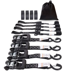 Set di 4 Cinghie a Cricchetto E-Track, Resistenza Massima 5208 lb, 1.6" X 8FT, Maniglie Imbottite, Certificato TUV - Product Image 5