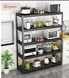 5 Tier Kitchen Storage Rack Heavy Duty Metal <b>Shelving</b> <b>Unit</b> Organizer for Microwave Oven Appliances Pantry Home Office Storage - Product Image 4