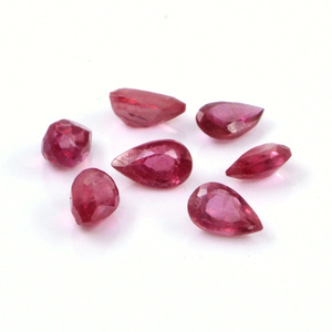 Rubis naturels de Bangkok, formes poire calibrées 4x6mm, pierres précieuses de rubis naturelles facettées en vrac pour la fabrication de bijoux, prêtes à l'emploi - Product Image 1