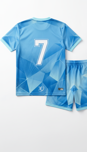 ชุดเสื้อและกางเกงวอลเลย์บอลสีฟ้าแบบกำหนดเองขายส่ง พร้อมบริการ OEM ป้องกันการหดตัว ชุดทีมแบบซับลิเมชั่น ชุดกีฬา - Product Image 2