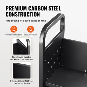 Carrello Porta Libri a Rotelle Monofacciale con Capacità di 150 kg, 79,5 cm x 38,7 cm x 124,7 cm, Ripiani Inclinati a V in Acciaio, Blocco da 4 Pollici - Product Image 3