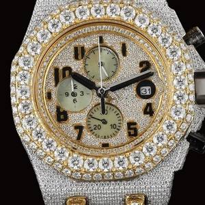 Reloj de Lujo Personalizado para Hombre, con Diamantes Moissanite, de Acero Inoxidable, Estilo Hip Hop, Mecánico, de Dos Tonos - Product Image 1