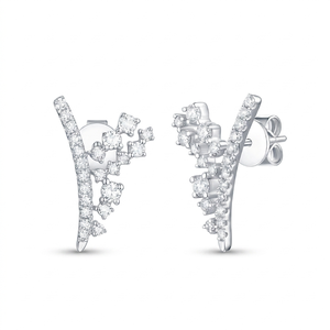 Joyería Fina de Diseño Moderno, Aretes de Diamantes Moissanite con Forma de Flor, Oro de 14K, Personalizados, Lindos, para Uso Diario, Bodas y Fiestas - Product Image 1