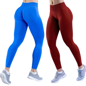 Wholesale High Quality Breathable Elastic Waist <b>Women</b> Gym Pants Pockets Tummy Control <b>Leggings</b> Workout Stretch Seamless Yoga - Product Image 1