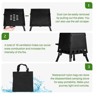 Camping Wood Stove 36*36*46.5cm Premium Accessory for Outdoor Adventures - Product Image 3
