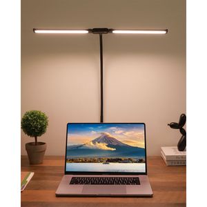 Lampada da Scrivania LED a Doppia Testa con Morsetto, Lampada da Architetto per Casa e Ufficio, Regolabile a 360 Gradi, Luce da Scrivania per PC Anti-Affaticamento degli Occhi, AC - Product Image 6