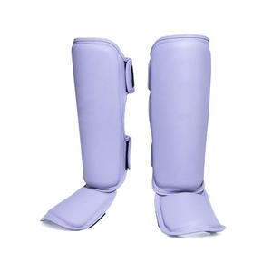 Espinilleras de Cuero PU Duraderas, Ligeras y Cómodas, Equipo de Protección para Artes Marciales, Kickboxing y Entrenamiento - Product Image 1