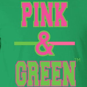 T-shirt en coton à manches courtes et col rond, imprimé graphique vert et rose, personnalisé, style streetwear décontracté, confortable - Product Image 5