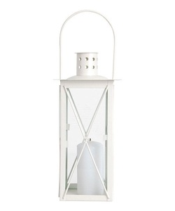 Farol de vela colgante de metal y vidrio hecho a mano, venta al por mayor de fábrica, con acabado blanco, para decoración del hogar - Product Image 4