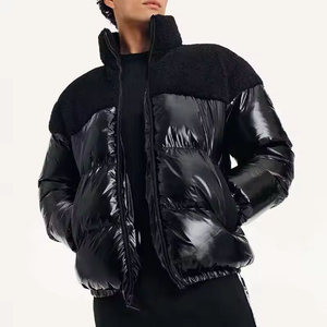 Veste bomber d'hiver imperméable et coupe-vent pour homme, personnalisée, avec capuche en tissu laine/polyester et fermeture éclair - Product Image 1