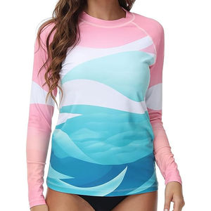 2026 Women Sexy V-neck <b>Raglan</b> Sleeve Sleeveless Rash Guard UPF50+ Loose Fit Manufacturer OEM Heat-Transfer Printed Floral UV - Product Image 2