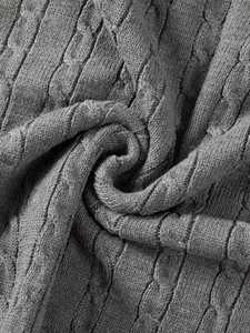 Gilet pull sans manches en maille torsadée col en V pour homme, coupe ajustée, style décontracté preppy, chaud, gris - Product Image 6