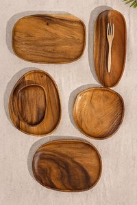 Decorative Wooden Serving <b>Platter</b> for Home Dining and Table Decor - Product Image 5
