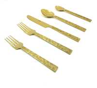 Ensemble de couverts dorés pour décoration de mariage, 5 pièces, style occidental, luxe, sans BPA, design moderne, couverts dorés pour la table