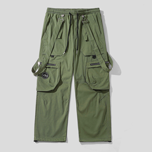 Joggers cargo pour hommes en polyester respirant et élastique, poids moyen, avec cordon de serrage, personnalisables, style streetwear - Product Image 2