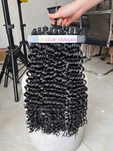Venta al por mayor suave HD para encaje Frontal vietnamita Remy pelo Natural Top Wave Super Wave Dancing Curl Raw sin procesar hermoso - Product Image 3