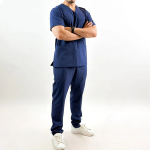 Ensemble de blouses médicales pour hommes avec plusieurs espaces de rangement, vêtements d'hôpital d'été, 100% coton, séchage rapide, haute qualité, doux, confortable, livraison rapide - Product Image 3