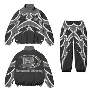 Survêtement en molleton de coton grande taille pour l'hiver |   Ensemble veste et pantalon unisexe à fermeture éclair |   Prix de gros bon marché OEM - Product Image 5