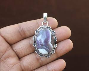 Colgante de Amatista con Plata 925, Joyería Tribal Hecha a Mano, Collar Boho, Regalo Único para Mamá - Product Image 1
