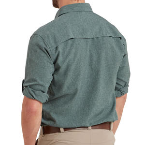 Camisas de Pesca para Exteriores, Manga Larga, con Botones, Ropa de Pescador, Protección Solar, Transpirable, con Bolsillo - Product Image 4