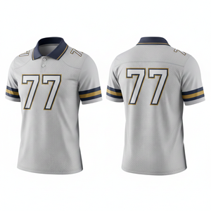 Pro-Fit Blank Football Jersey - Durable Birdseye Mesh Construction - Collared Light Blue Team Colorway - Product Image 1