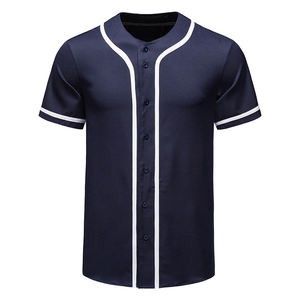 Camisetas de Béisbol OEM para Hombre, con Botones, Manga Corta, Estilo Hip Hop, Uniformes Deportivos, Camisetas de Béisbol Personalizadas en Blanco - Product Image 4