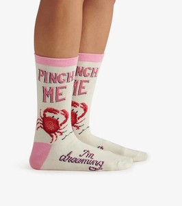Calcetines Pinch Me Crab Crew para Hombre, Blancos y Rosas, con Estampado Digital, Tejidos en Algodón y Spandex, Transpirables, para Uso Diario, con Diseño Veraniego - Product Image 4