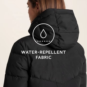 Chaqueta Larga Acolchada con Capucha para Mujer, Abrigo de Invierno Térmico de Nailon, Cierre de Cremallera, Manga Larga, Color Negro, Resistente al Viento y Cálido - Product Image 6