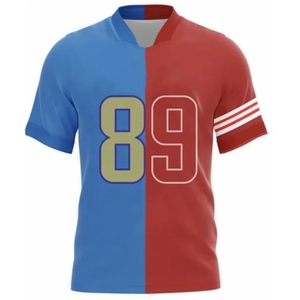 Maillot de football américain personnalisé pour homme, marron, col en V, manches courtes, impression sublimée, évacuation de l'humidité, coupe classique, adulte, sport - Product Image 2