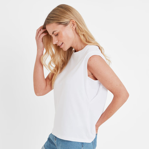Camiseta de Verano para Mujer, Sin Mangas, Cuello Redondo, Estilo Cortado, 100% Algodón, Transpirable, Ecológica, Anti-Pilling, Secado Rápido, Moderna - Product Image 6