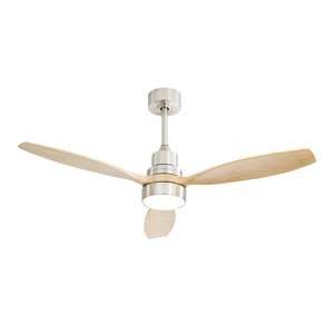 52-Inch Integrated LED <b>Ceiling</b> <b>Fan</b> <b>with</b> Light and <b>Remote</b> Control Solid Wood Blades for Living Room Use - Product Image 2