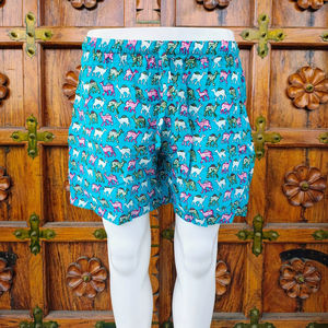 Shorts de Algodón con Estampado de Camello Colorido, Unisex, Casuales, de Verano, para Playa, Cintura Alta Elástica, Ecológicos, Estilo Bohemio, Étnico, Urbano, ODM - Product Image 1