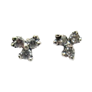 Silver 925 Three Ston <b>Stud</b> <b>Earrings</b> Design Jewelry Wholesale Factory in Thailand - Product Image 1