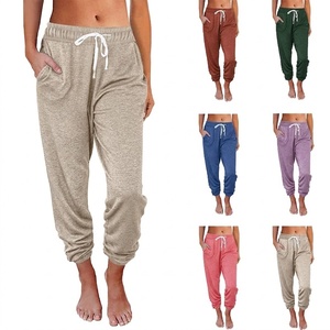 Pantalones Deportivos de Pierna Ancha con Cintura Elástica Media para Mujer, Bolsillos, Estilo Holgado, Ropa Deportiva Urbana, Transpirable, Tejido de Rizo Ecológico - Product Image 3