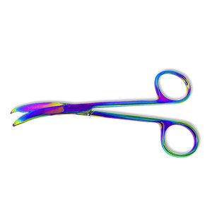 Tijeras de Sutura con Recubrimiento de Titanio Multicolor Arcoíris, Instrumento Quirúrgico de Primera Calidad, Punta de Gancho Delicada - Product Image 6