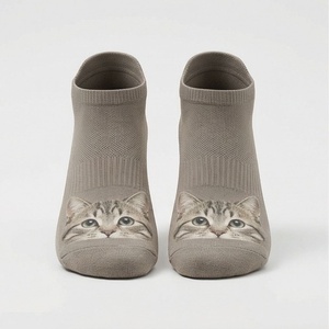 Men's Ankle <b>Socks</b> <b>Cat</b> Print Digital Printing Breathable Knitted Cotton Polyester Spandex Spring Daily Wear Regular Style - Product Image 1