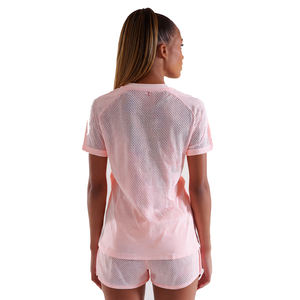 Haut en maille jersey pour femme, manches courtes, col en V, en polyester, vente en gros - Product Image 4