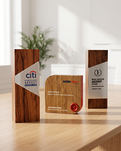 Artful Custom Acrylic with Wooden <b>Trophy</b> Award Cheap High Quality Color Printing Logo Shield Plates Best Selling Business - Product Image 4