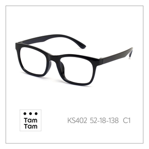 ทัมทัม KS402 แว่นสายตาทรงสี่เหลี่ยมเต็มกรอบ 52-18-138 สำหรับทุกเพศกรอบสีดำทึบ น้ำหนักเบา แก้ไขการมองเห็น - Product Image 1