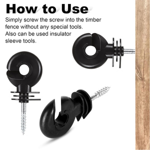 Aislador de Cerca Eléctrica Negro, Anillo Aislante para Postes, Aislador Autorroscante, Aislador para Postes de Madera que Ahorra Trabajo - Product Image 4