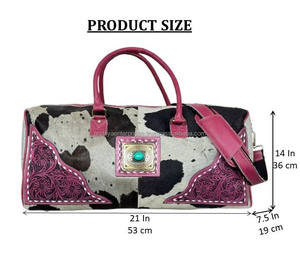 Sac de voyage en cuir véritable tendance 2025, grand format, cuir travaillé, sacs de voyage de luxe, sacs de week-end, sacs de nuit - Product Image 2