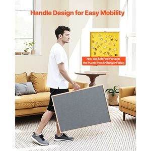 Tablero de Rompecabezas Giratorio Portátil de 1000 Piezas con 4 Cajones de Fieltro de Colores, Cubierta de 29x21, Mesa de Madera Ajustable, Accesorios para Rompecabezas - Product Image 6