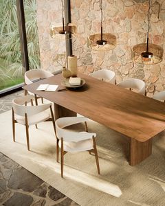 Juego de Comedor de Teca Sólida de Lujo, Muebles Modernos Minimalistas para Resort, Villa, Hotel e Interiores de Hogar Contemporáneo - Product Image 3