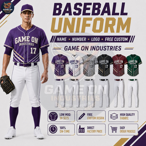 Service OEM ODM, uniformes de baseball personnalisés pour équipes sportives, tissu léger et flexible avec numéro et logo sur mesure. - Product Image 5