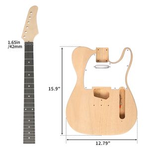 Kit Chitarra Elettrica Stile TL a 6 Corde per Principianti, Fai-da-te Intelligente con Corpo in Mogano, Manico in Acero e Fondo/Fasce in Palissandro, Ideale per Viaggi - Product Image 2