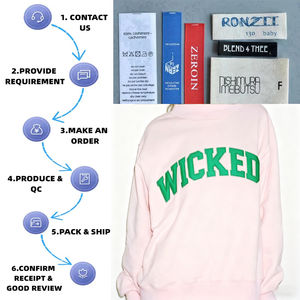 Sweat-shirt personnalisé à col montant, broderie graphique, pull en coton, sweat-shirt universitaire à col haut, sweat-shirt rose à col montant pour femmes - Product Image 2